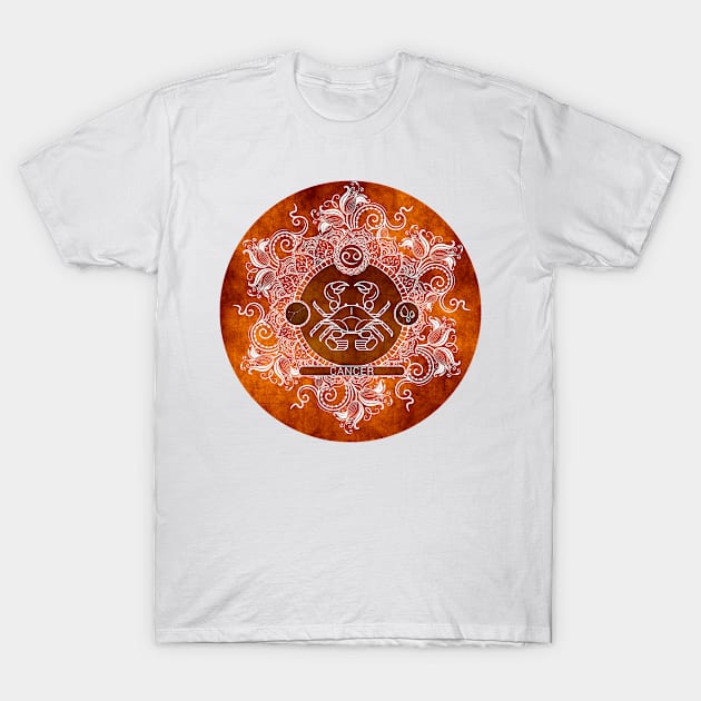 Zodiac - Tangerine - Cancer T-Shirt by aleibanez